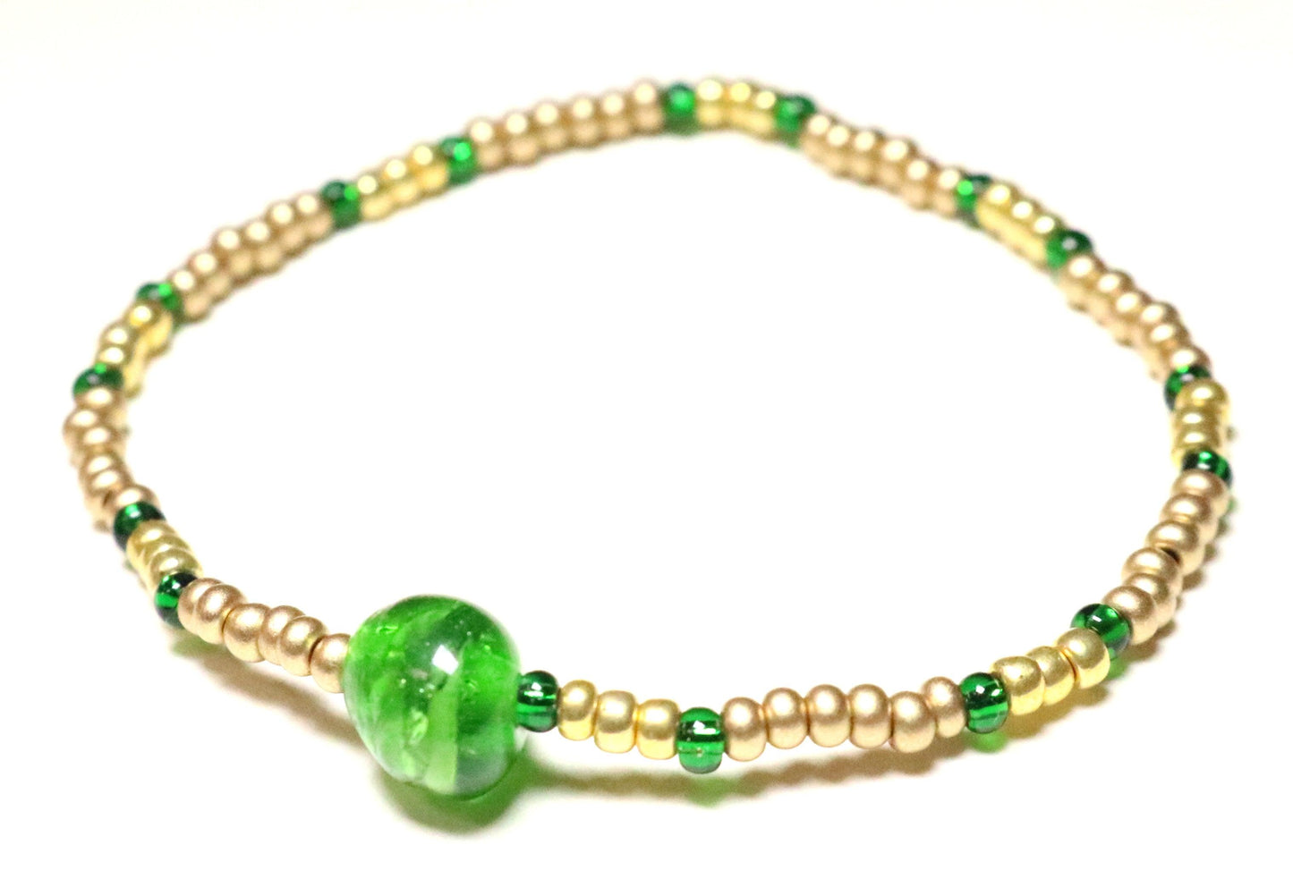 Clover Me Over Its March Green and Gold St. Paddy's Day Bracelet - Monkeysmojo