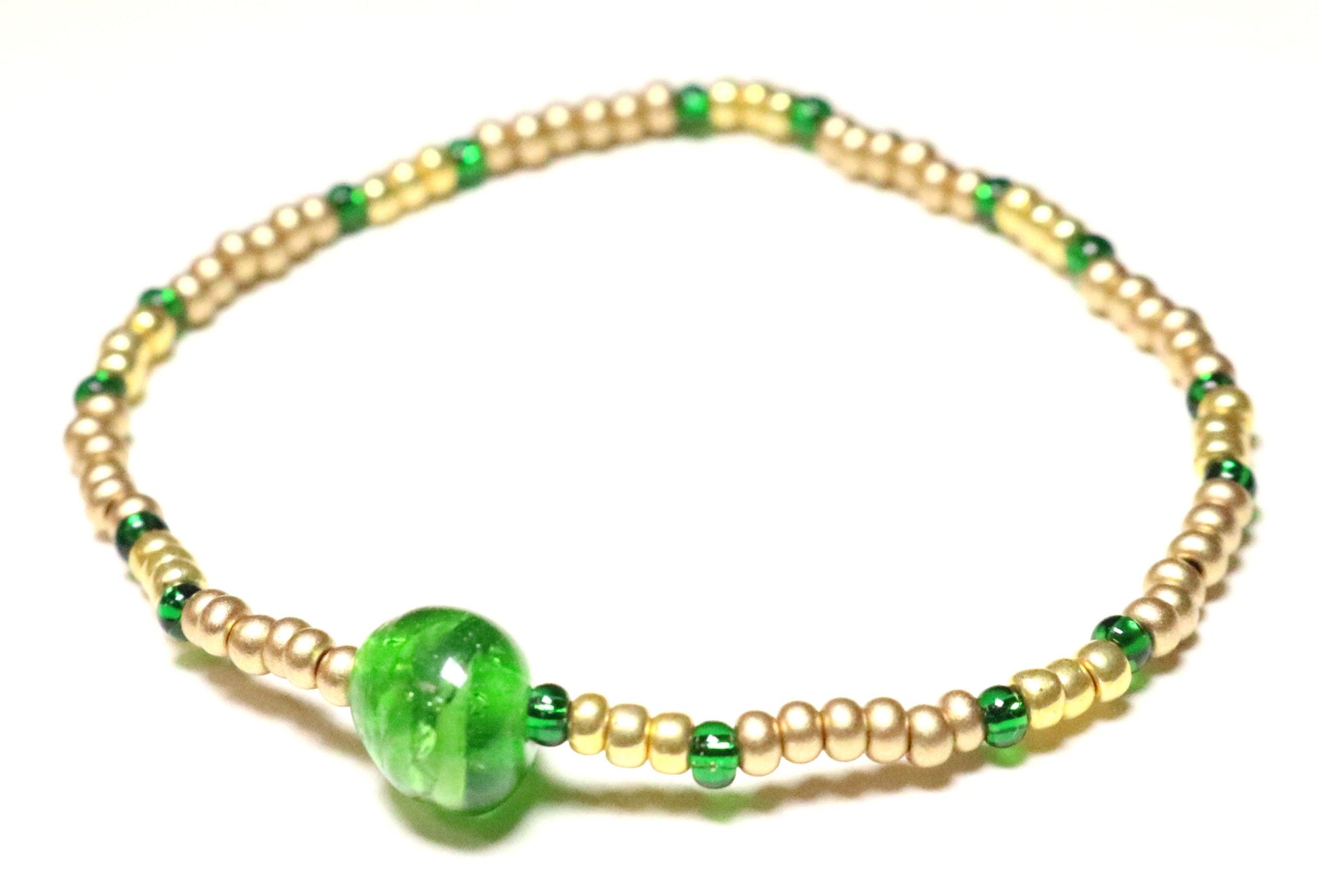 Clover Me Over Its March Green and Gold St. Paddy's Day Bracelet - Monkeysmojo