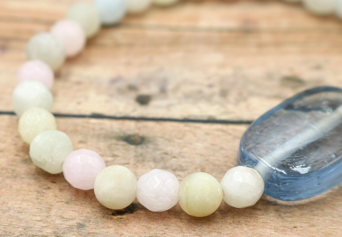 Pastel Dreams - Large Statement Bracelet - Assorted Pastel Gemstones Spring Bracelet - Monkeysmojo