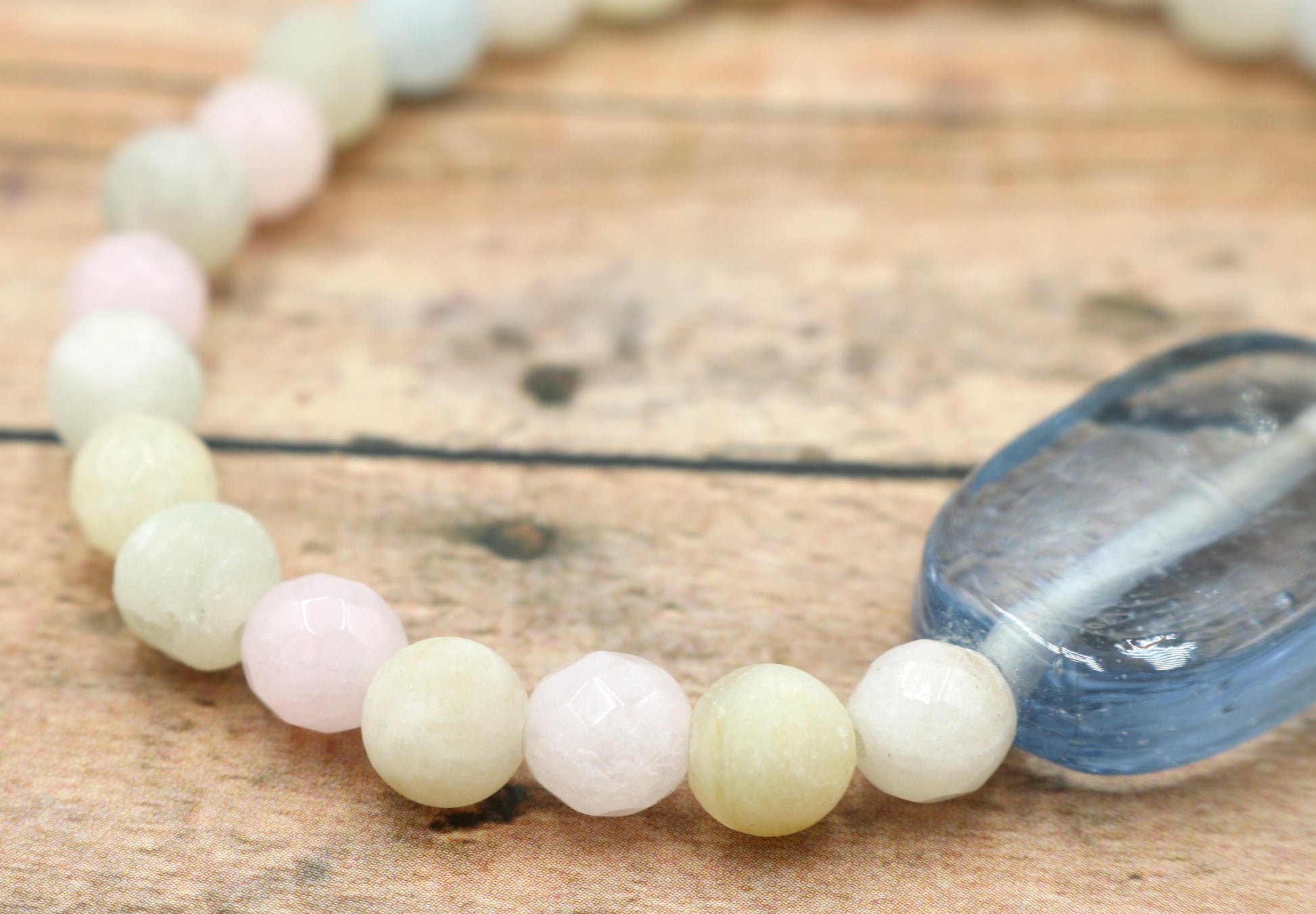 Pastel Dreams - Large Statement Bracelet - Assorted Pastel Gemstones Spring Bracelet - Monkeysmojo