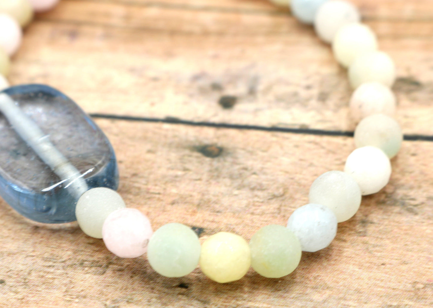 Pastel Dreams - Large Statement Bracelet - Assorted Pastel Gemstones Spring Bracelet - Monkeysmojo