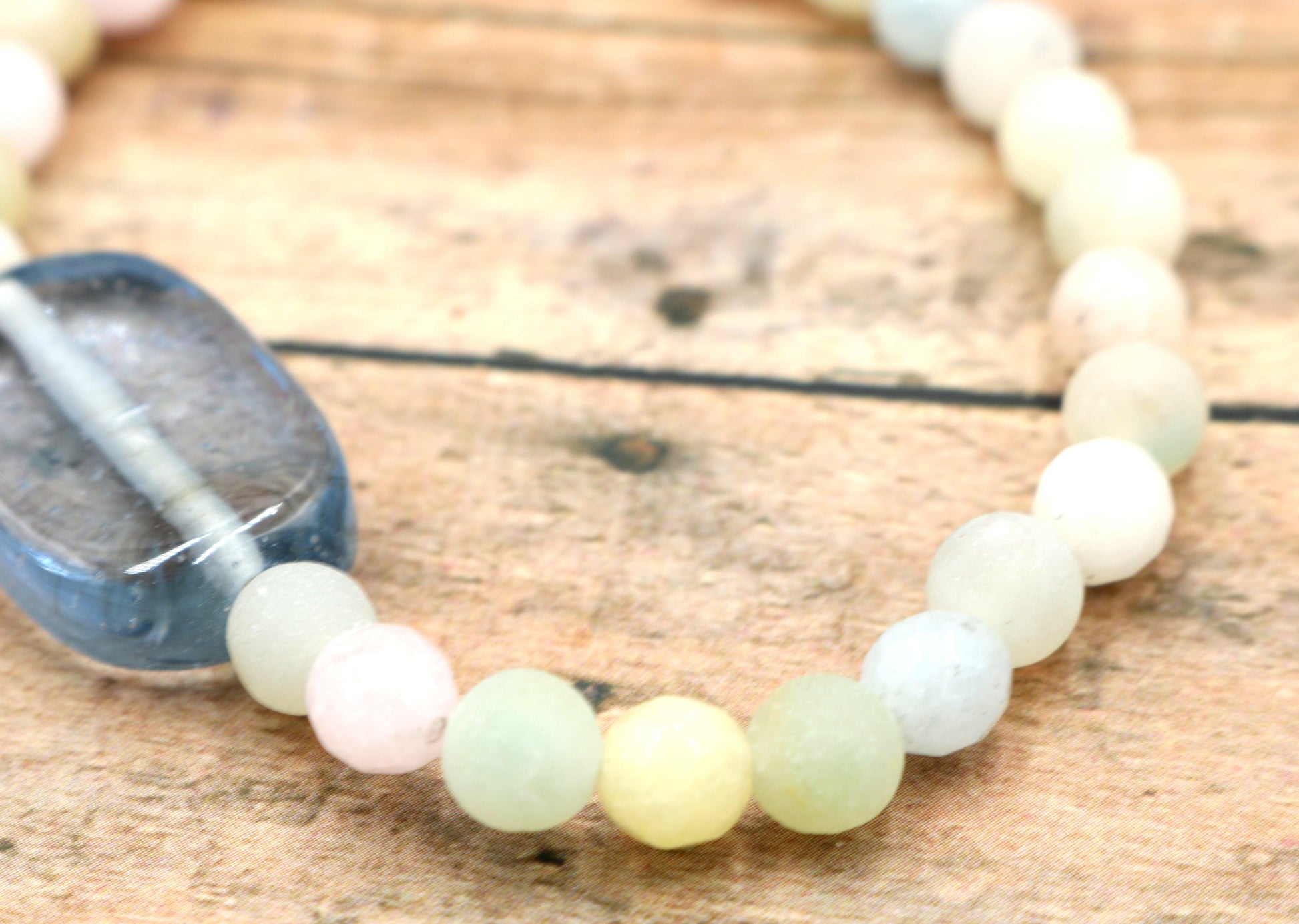 Pastel Dreams - Large Statement Bracelet - Assorted Pastel Gemstones Spring Bracelet - Monkeysmojo