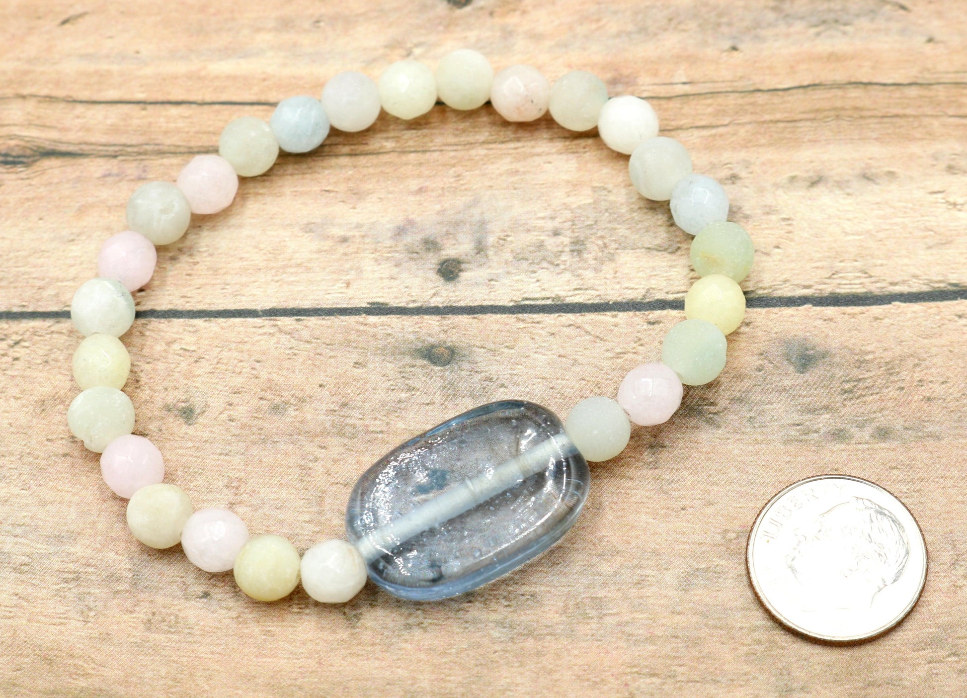 Pastel Dreams - Large Statement Bracelet - Assorted Pastel Gemstones Spring Bracelet - Monkeysmojo