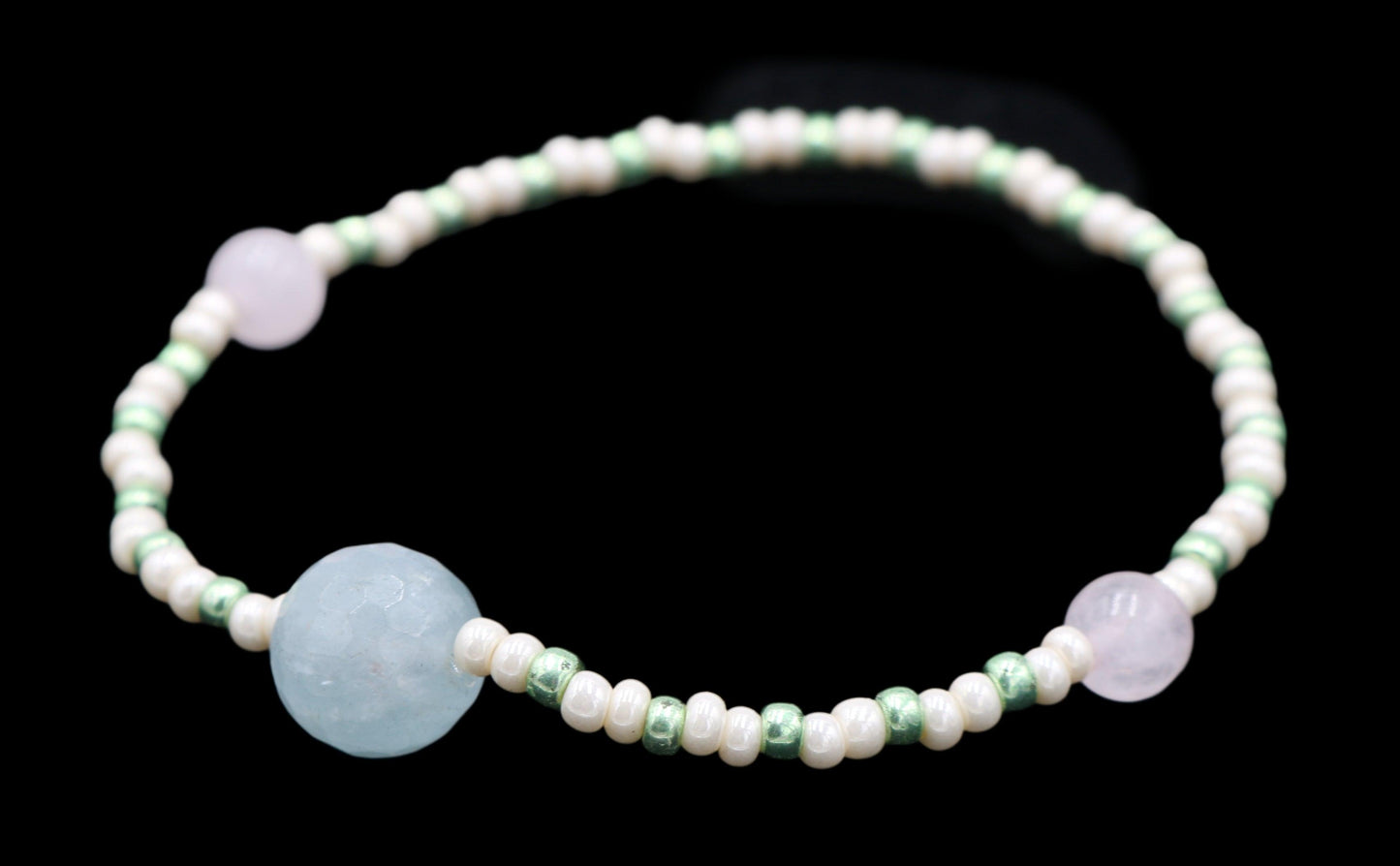 Cotton Candy Pastel Spring Dream Beautiful Easter Aquamarine Women's Bracelet - Monkeysmojo