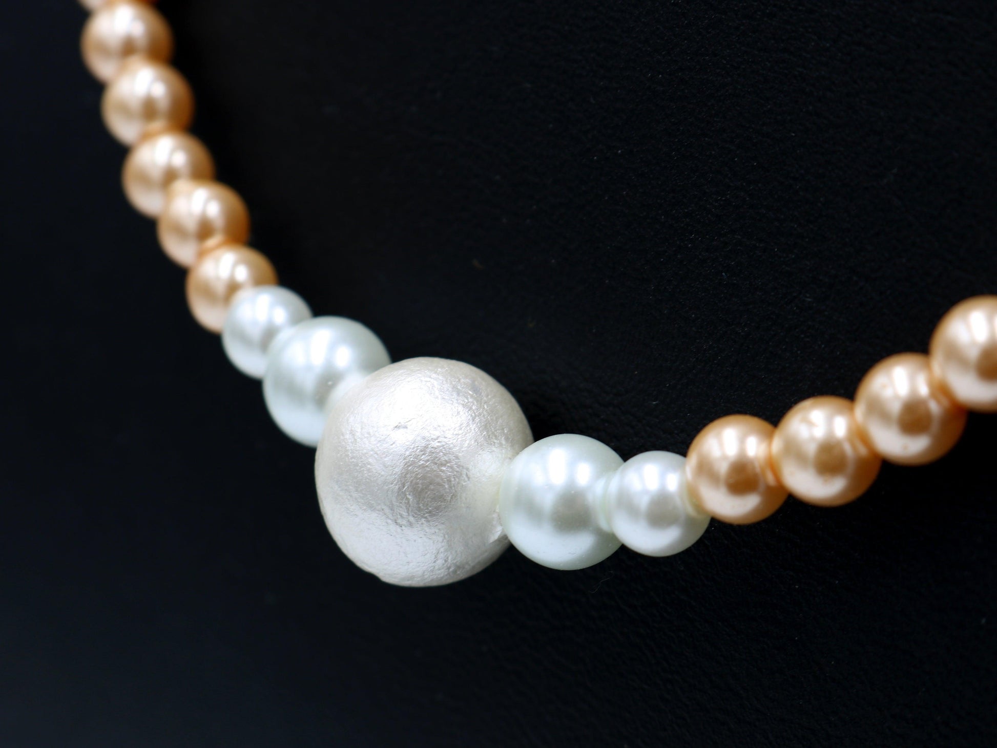 Classic Rose Gold and White Glass Pearl Spring Women's Necklace - Monkeysmojo