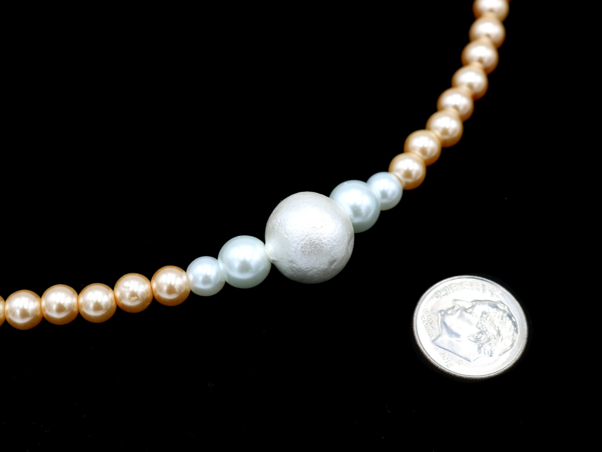Classic Rose Gold and White Glass Pearl Spring Women's Necklace - Monkeysmojo