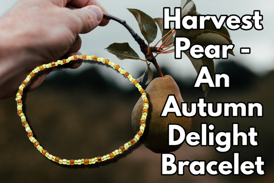 Harvest Pear - An Autumn Delight Women's Glass Bead Stretch Bracelet by Monkey's Mojo
