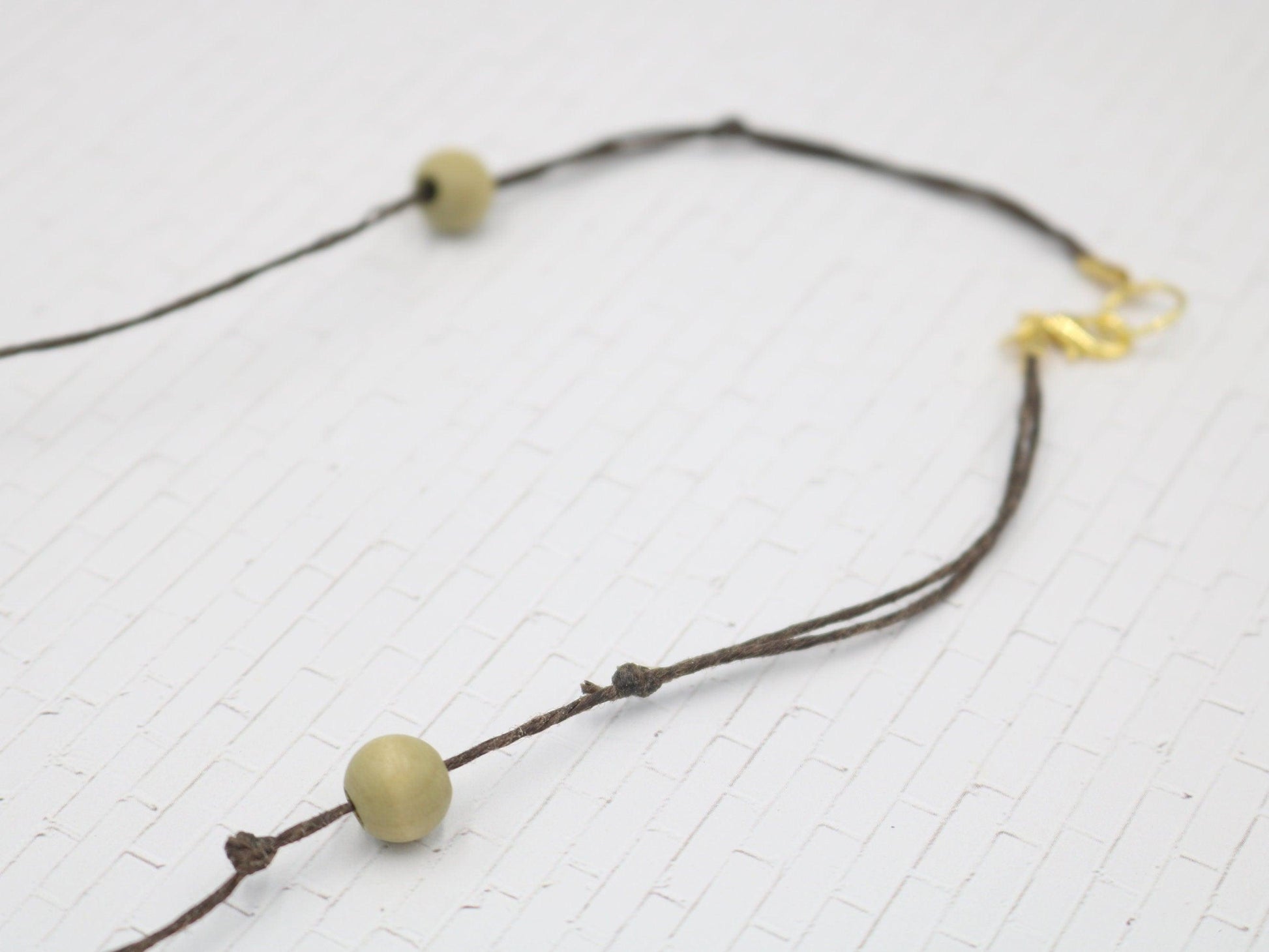 Unique One of a Kind Ocean Women's Nautical Necklace Florida with Shell Charm Glass Wooden Recycled Beads 19 1/2" Gold Toned Handmade - Monkeysmojo