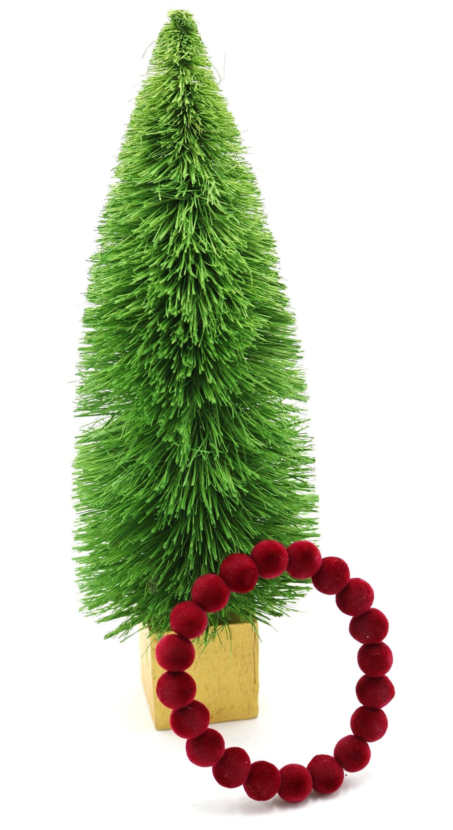 Holiday Vibes and Red Wine 10mm Velvet Acrylic Beads Beaded Stretch Bracelet - Monkeysmojo