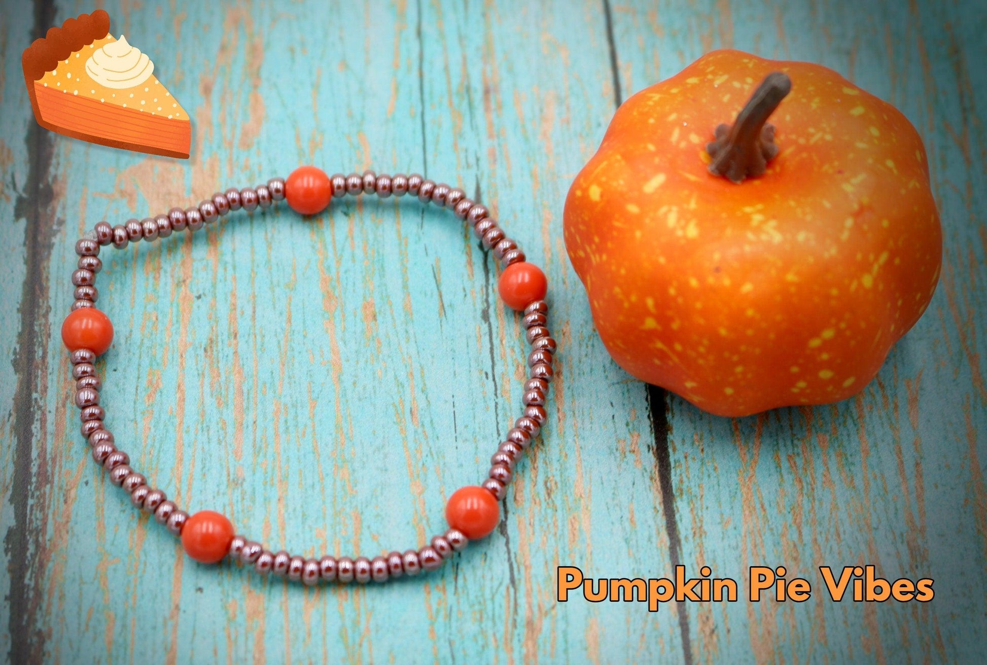 Pumpkin Pie and Spice Vibes Stack Bracelet Beaded Bracelet Boho Bracelets Handmade Glass Beads Stretch Bracelet Thanksgiving Inspired - Monkeysmojo