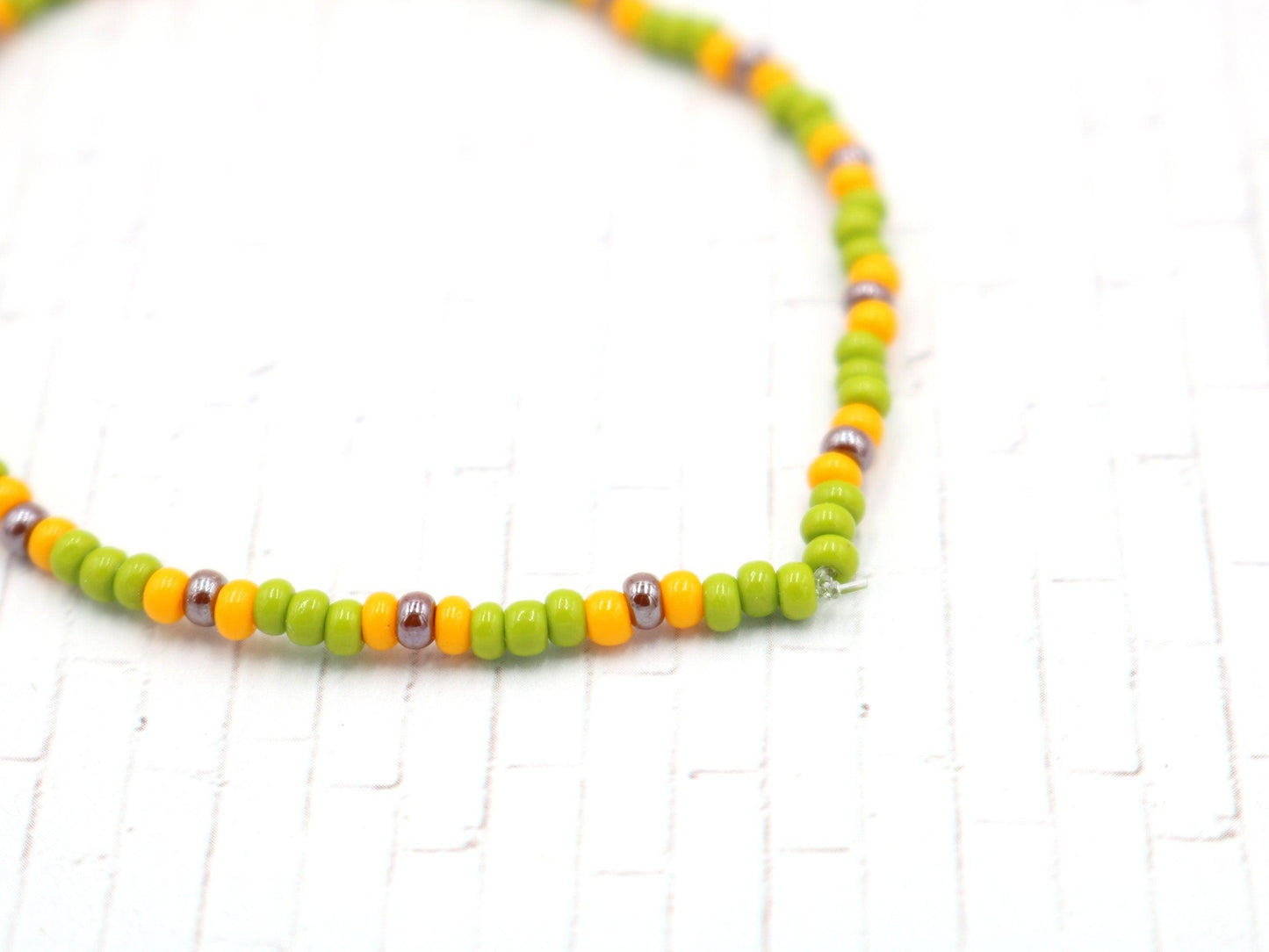 Four Corn and Seven Years Ago Yellow, Green, Brown Stretch Seed Danity Seed Bracelet Bright Bold Women's Stack Bracelet 2021 Gift Homemade - Monkeysmojo