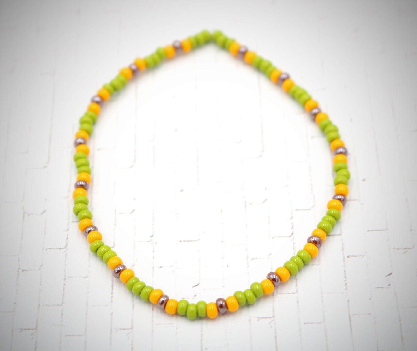 Four Corn and Seven Years Ago Yellow, Green, Brown Stretch Seed Danity Seed Bracelet Bright Bold Women's Stack Bracelet 2021 Gift Homemade - Monkeysmojo