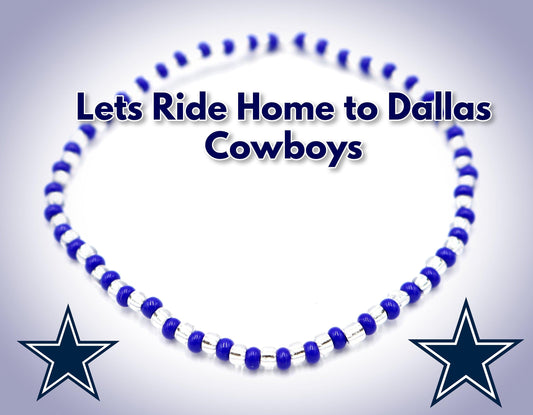 Calling All Cowboy Fans! NFL Mania is Here Show Your Team Spirit with This Fun Glass Seed Bead Stretch Blue & Silver Bracelet - Monkeysmojo