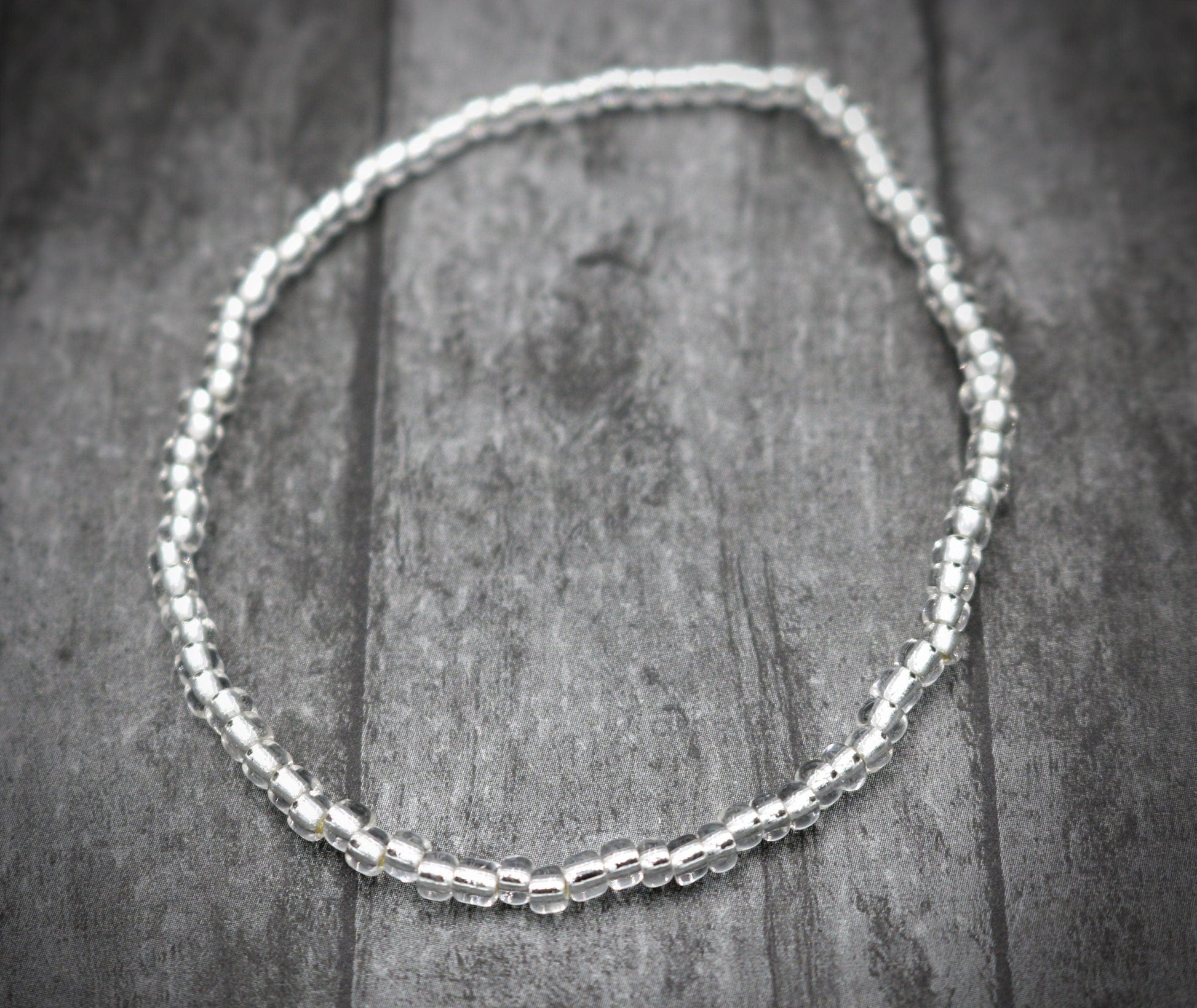 Mercury Is in Retrograde So Look Back with Mercury’s Mirror Silver 6mm Metallic Glass Seed Beads Stretch Bracelet - Monkeysmojo