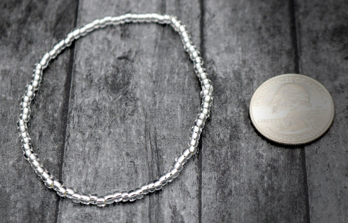 Mercury Is in Retrograde So Look Back with Mercury’s Mirror Silver 6mm Metallic Glass Seed Beads Stretch Bracelet - Monkeysmojo