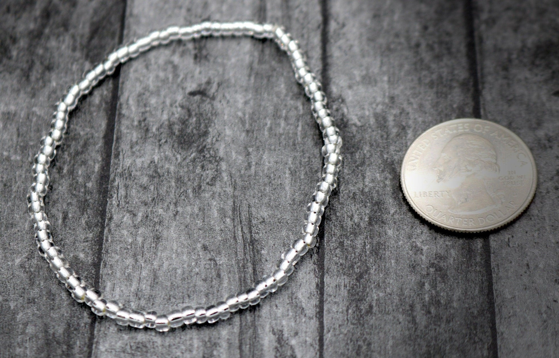 Mercury Is in Retrograde So Look Back with Mercury’s Mirror Silver 6mm Metallic Glass Seed Beads Stretch Bracelet - Monkeysmojo