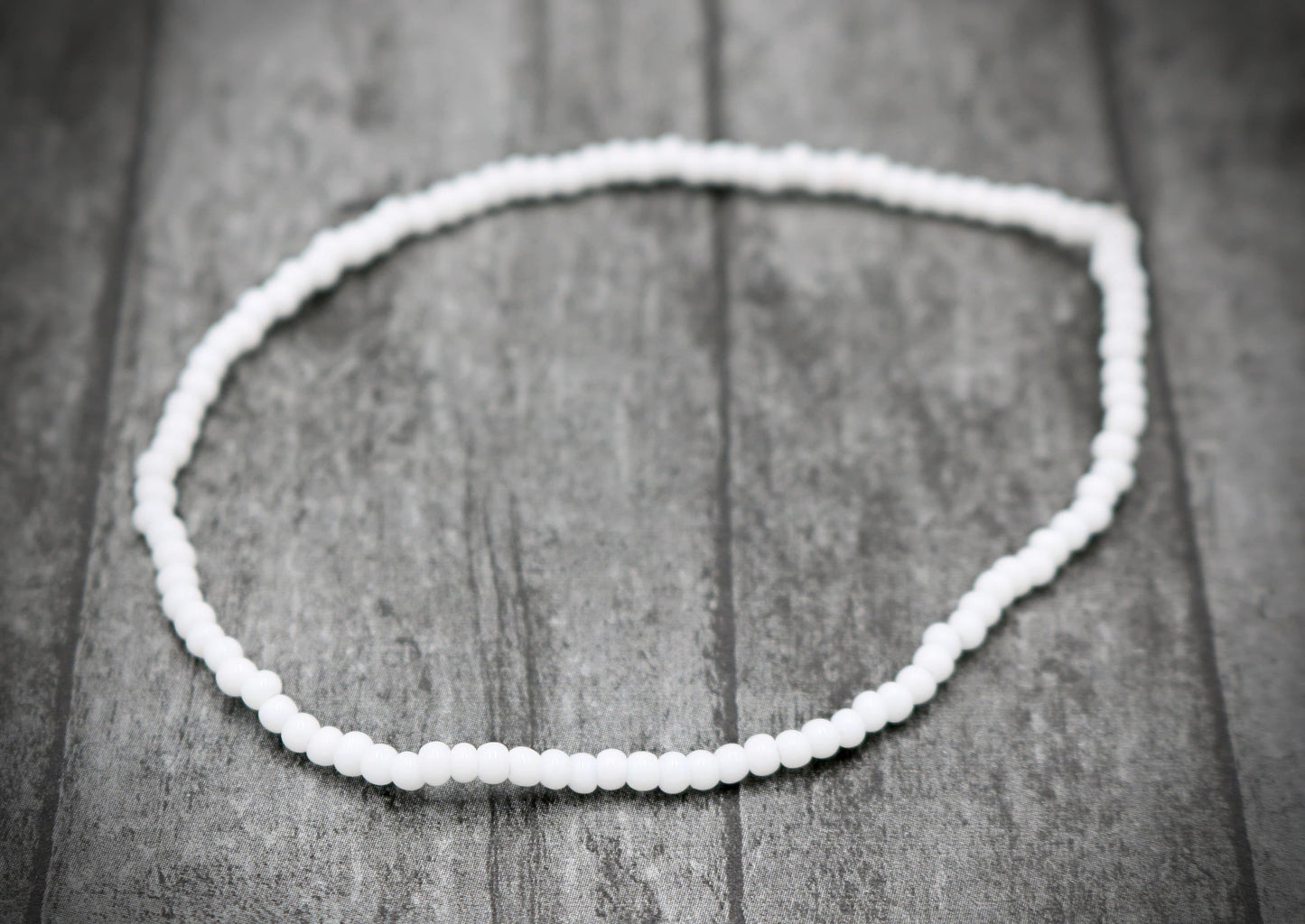 Tiny Balls of Snow Snowball Winter Vibe 2mm Glass Seed Bead Fun Boho Stretch Stack Bracelet Women’s Gift 2022 - Monkeysmojo