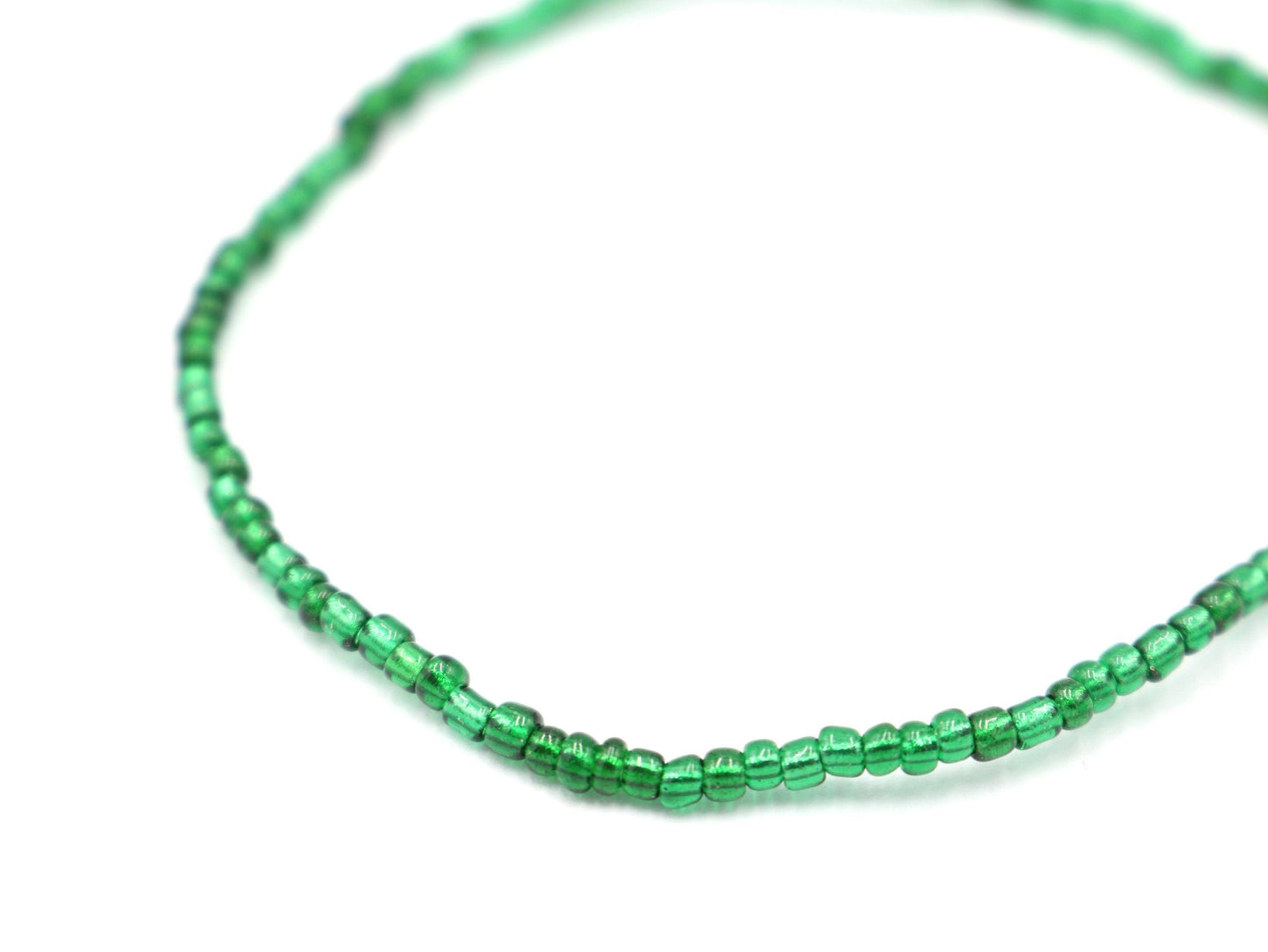 Dive Into the Emerald Sea Luck of the Irish Metallic Glass Inspired Emerald Green Stretch Bracelet - Monkeysmojo