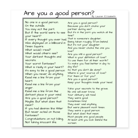 Are You a Good Person? - white
